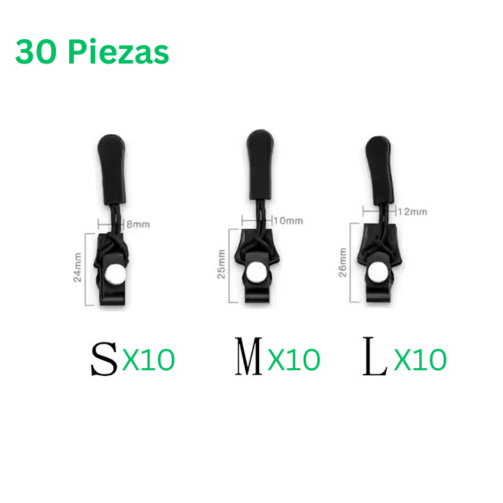 Kit Reparación Cremalleras (15 / 30 Piezas)