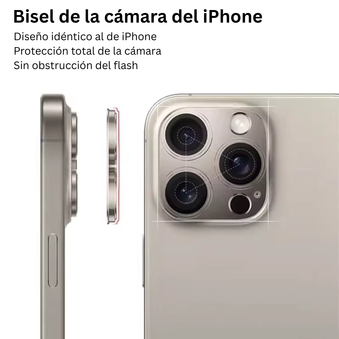 Protector Metálico de Cámara para iPhone