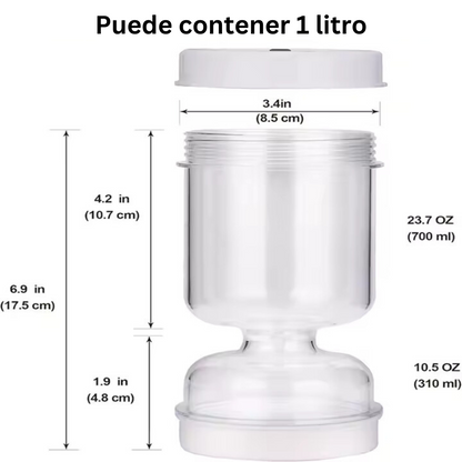 Tarro Dispensador de Encurtidos 2 en 1 – Separa Líquidos y Sólidos Fácilmente